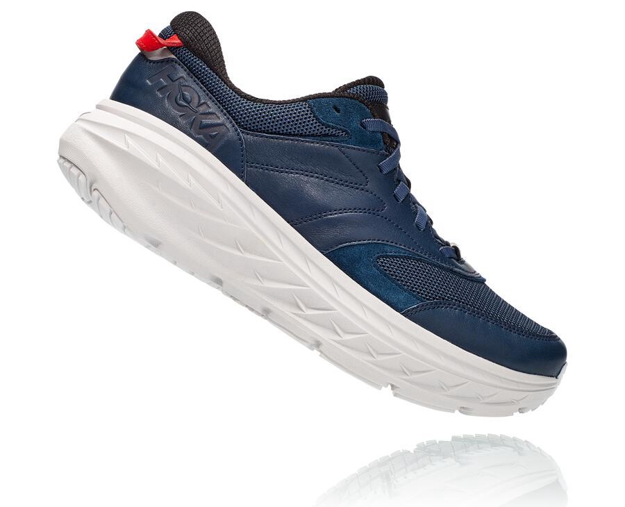 Running Shoes Mens - Hoka One One Bondi L - Navy/White - OSEZLWF-54